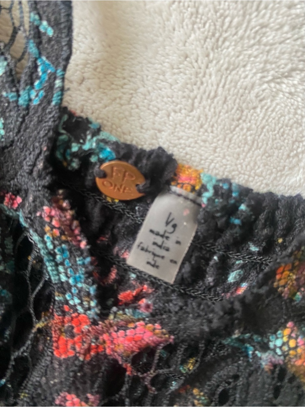 Free People Adella Floral Lace Mini Dress Black XS - Picture 11 of 14